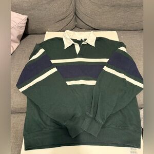 Aritzia TNA Women’s Crewneck Sweater in Green and Navy